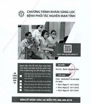 Thông báo về việc tổ chức chương trình khám sàng lọc bênh phổi tắc nghẽn mãn tính tại Bệnh viện Bạch Mai