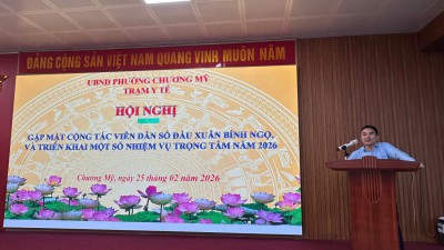Trạm Y tế phường Chương Mỹ tổ chức Hội nghị gặp mặt Cộng tác viên dân số đầu xuân Bính Ngọ và triển khai nhiệm vụ trọng tâm năm 2026