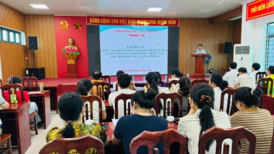 TRẠM Y TẾ PHƯỜNG CHƯƠNG MỸ TỔ CHỨC TẬP HUẤN ĐIỀU TRA HỘ GIA ĐÌNH LẬP DANH SÁCH CÁC ĐỐI TƯỢNG KHÁM SỨC KHỎE HOẶC KHÁM SÀNG LỌC THEO NHU CẦU CỦA NGƯỜI DÂN