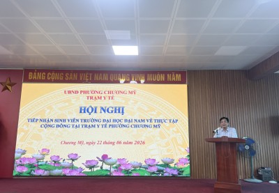 TRẠM Y TẾ PHƯỜNG CHƯƠNG MỸ TIẾP NHẬN SINH VIÊN TRƯỜNG ĐẠI HỌC ĐẠI NAM VỀ THỰC TẬP CỘNG ĐỒNG