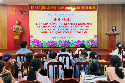 UBND phường Chương Mỹ triển khai công tác khám sức khỏe định kỳ cho người dân tại các tổ dân phố Chúc Ngọc, Đại Ơn, Long Châu, Phượng Nghĩa, Phượng Đồng, Phương Bản