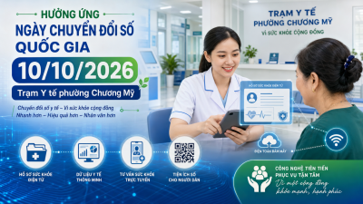 TRẠM Y TẾ PHƯỜNG CHƯƠNG MỸ HƯỞNG ỨNG NGÀY CHUYỂN ĐỔI SỐ QUỐC GIA 10/10/2026