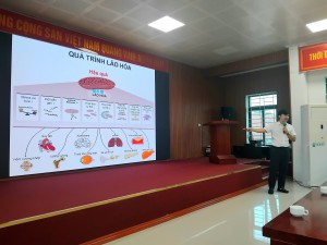 Trạm y tế phường Chương Mỹ phối hợp với Chi cục Dân số, Trẻ em và phòng, chống tệ nạn xã hội Hà Nội tổ chức tập huấn kiến thức về lão khoa, chăm sóc sức khỏe người cao tuổi.